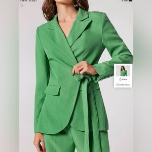 Green blazer tie waist. Brand new size 2